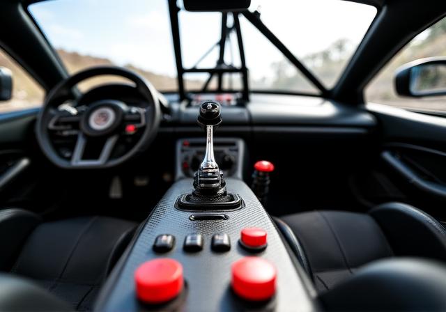 Racing sequential gearbox internal view