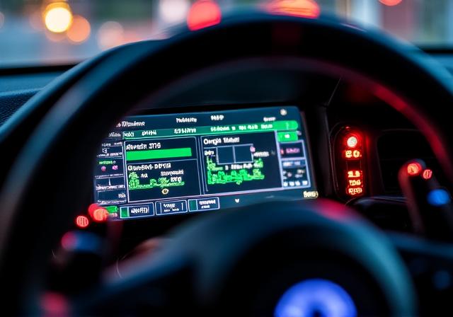 Dashboard displaying racing telemetry data