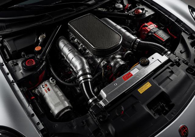 Close up of a high performance modified engine bay